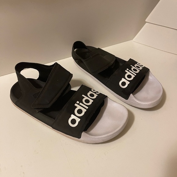 Adidas Adilette Sandal, Core Black,Cloud White Size - Picture 3 of 13